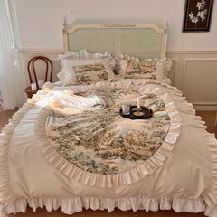 Romantic French Vintage Art Cotton Lace Duvet Cover