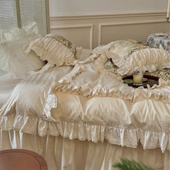 Romantic French Vintage Art Cotton Lace Duvet Cover