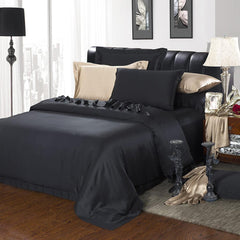19 Momme Silk Duvet Cover Set - Black