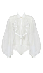 LONG SLEEVE MESH TOP