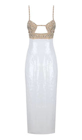 HAND BEADED SEQUIN GOWN