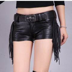 Punk Skull Low Waisted Lace-up White Thin Denim Shorts Goth Rock Sexy Shorts