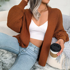 Long Sleeve Solid Color Knitted Cardigan Coat
