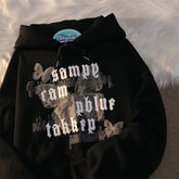 New Korean Version Loose Butterfly Letter Print Hoodie