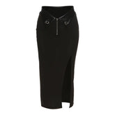 New Black Sexy Irregular Summer Charm Split Long Slim Party Bodycon Skirt