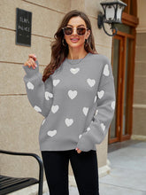Winter New Love Pullover Round Neck Long Sleeve Knitted WomenLoose Casual Sweater