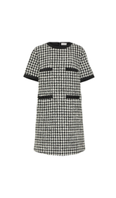 HOUNDSTOOTH TWEED MINI DRESS