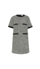HOUNDSTOOTH TWEED MINI DRESS