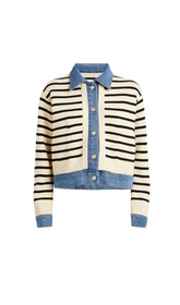 LAYERED LOOK STRIPED CARDIGAN