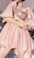 SHINY ORGANZA MINI DRESS