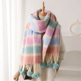 Winter Multicolor Cashmere Loop Yarn Pashmina Scarf