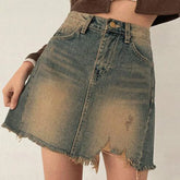 Denim Mini Skirts For Summer Wide Leg Jeans Vintage Black Skirt