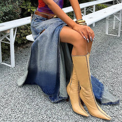 WomenSummer Front Split Hips Mini Skirt High Waist Short Skirt