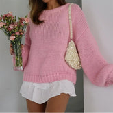 O New Long Sleeves Loose Knit Pullover Casual Female Chic Sweater