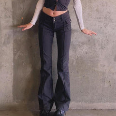 vintage low rise bootcut pants bell bottom pants with pockets