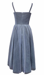 RUCHED BUST RHINESTONE MESH CAMI DRESS