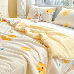 Cartoon Cheese Print Blanket for Summer