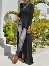 3XL plus size high Slit Sheath T-Shirt Dress