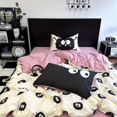 Cute Cartoon Soot Sprites Print Bedding Set