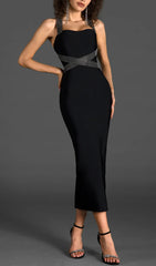 HALTER RHINESTONE MIDI DRESS