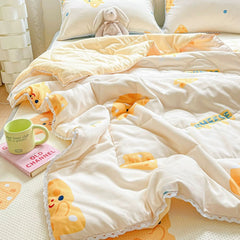 Cartoon Cheese Print Blanket for Summer