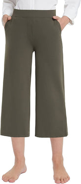 Capri Pants for Casual Pull On Yoga Dress Capris