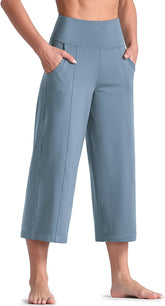 Lounge Yoga Capris Pants Bootleg Tummy Control High Waist Workout Flare Crop Pants