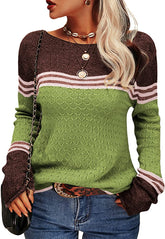 Autumn Winter Colorblock Pullover Sweaters