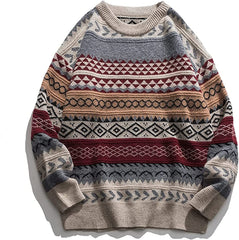 Ladies Autumn/Winter Retro Striped Sweater