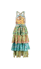 MULTICOLOUR DREAMER LINEN MIDI DRESS