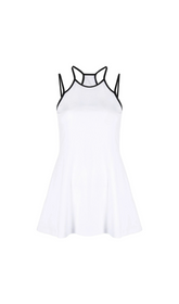 WHITE AND BLACK MOON LOGO ORGANIC COTTON MINI DRESS