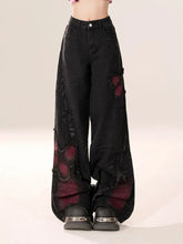 High Waist Jeans Y2k Baggy Butterfly Tie Dye Punk Wide Leg Denim Pants