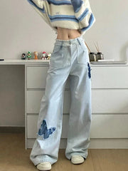 Jeans Plus Size Y2k Loose Patchwork High Waist Denim Pants