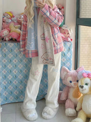 Harajuku Corduroy Pants Sweet Cute Wide Leg Pants