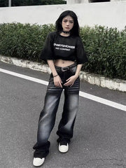 Wide Leg Jeans Vintage Straight High Waist Denim Pants