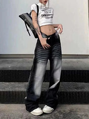 Wide Leg Jeans Vintage Straight High Waist Denim Pants