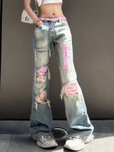 Ripped Jeans Baggy Vintage Wide Leg Straight Denim Pants