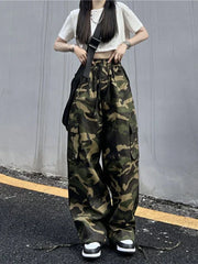 Vintage Cargo Baggy Pants Camouflage Wide Leg Pants