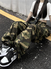 Vintage Cargo Baggy Pants Camouflage Wide Leg Pants