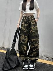 Vintage Cargo Baggy Pants Camouflage Wide Leg Pants