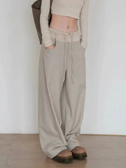 Sports Pants Streetwear Oversize Vintage Spliced Wide Leg Pants