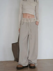 Sports Pants Streetwear Oversize Vintage Spliced Wide Leg Pants