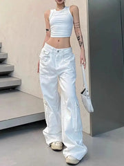 Denim Pants Y2k Vintage Loose Style Wide Leg Cargo Pants
