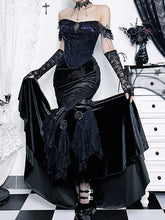 Vintage Elegant Trumpet Mall Goth Florals Patchwork High Waist Aesthetic Fairycore Skirt