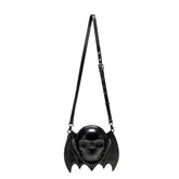 Alternative Fashion Skull Shaped Gothic Bat Wing Metal Chain Shoulder Bag