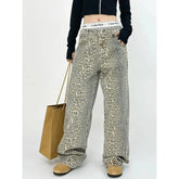 American Baggy Leopard Print Wide High Waisted Oversized Hip Hop Trouser