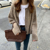 Elegant Warm Sweater Cardigan Fashion Loose Thick V-neck Knitted Sweater