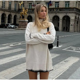 Autumn Patchwork Turtleneck Fashion Casual Long Sleeve Knitted Sweater