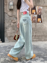 Vintage Embroidered Straight For Spring Streetwear High Waist Long Jeans