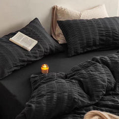 Black Seersucker Duvet Cover